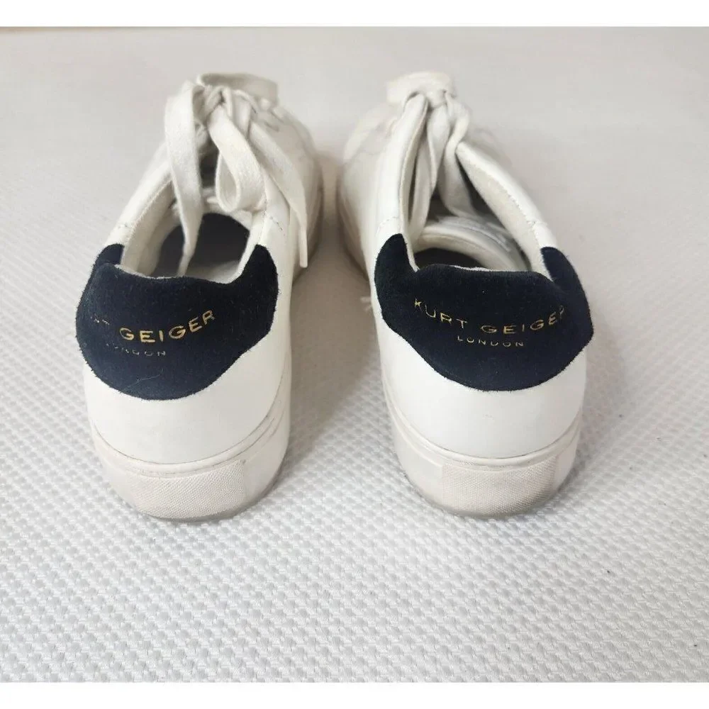 Kurt Geiger London Laney Leather Platform Sneakers Womens Size 9 White